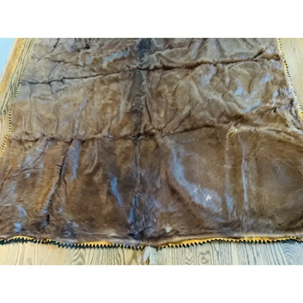 Antique Horse Hair Carriage Buggy Sleigh Wool Blanket by Edes Robe Tanning